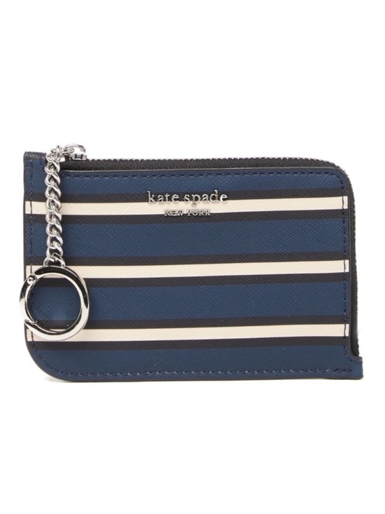 kate spade Handbags - Kate Spade Blue Cameron York Stripe Keychain Wallet